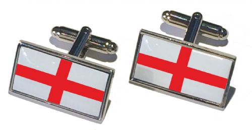 Boxed Set Rectangle Silver Cufflinks